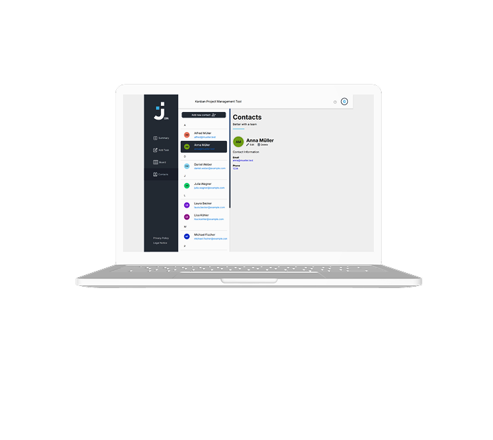 Task-Management Webanwendung Join – Dashboard mit Drag-and-Drop